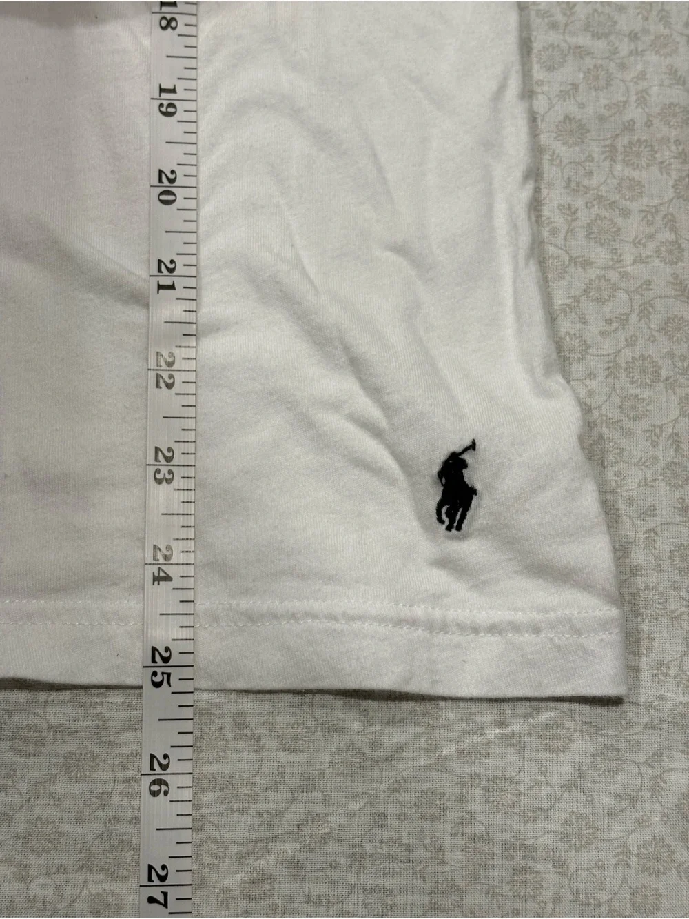 Polo Ralph Lauren White Slim Fit Logo Cotton Knit Crew Neck Tee Shirt Mens S
